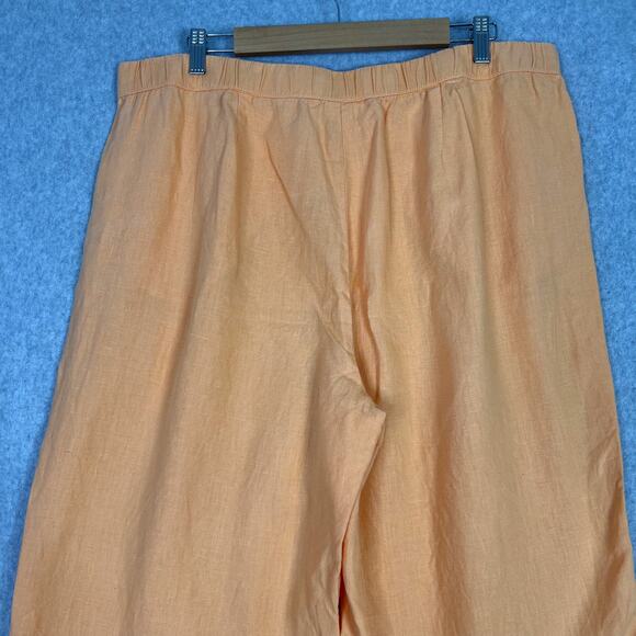 J. Jill Love Linen Orange High Waisted Wide Leg Crop Pants Size XL - Picture 6 of 13